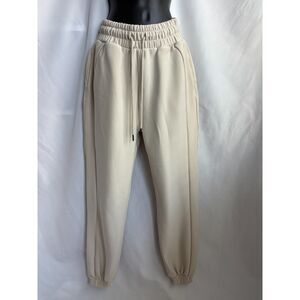 Free Haven Scuba Pants Cream Size M Sweatpants Joggers Elastic Waist Casual